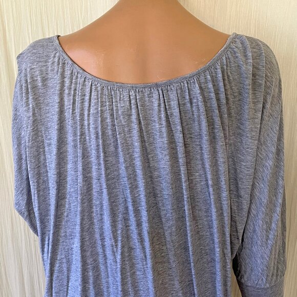 Splendid heather gray tunic deep scoop neck button down Small - Picture 8 of 9